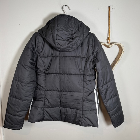 Adidas Originals Womens Slim Puffer Hooded 3-Stripes Jacket GD2507 MEDIUM Black - Picture 9 of 12